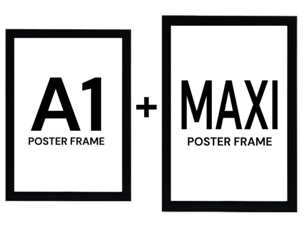 1600x1200-white-solid-color-background-2021-04-07T183905.854.jpg Set of 2 Black ( Maxi and A1 ) Poster Frame, Wall Mounted Portrait Landscape Display Home Decor