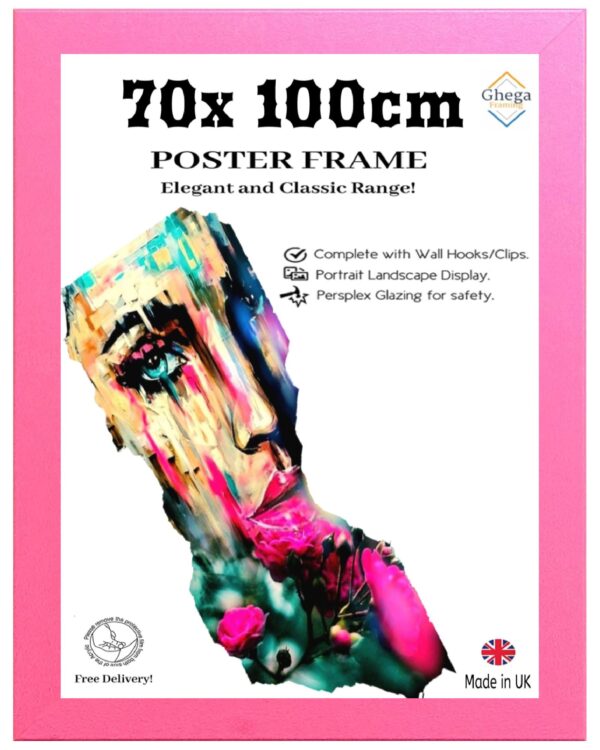 Multi Color 70cm x 100cm Poster Frame Portrait Landscape Display with high quality MDF Wood