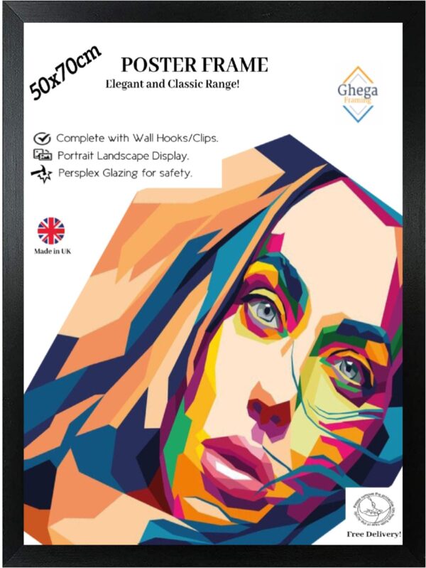 50x70.jpg Large Poster Frame MDF Wooden Photo Frame 50cm x 70cm with Backboard and Styrene