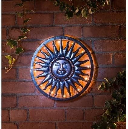 Sun Metal Bronze Effect Wall Art Solar Bright LED