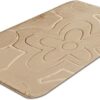 Memory Foam Bath Mat - Beautiful Embossed Flora Design Non Slip Anti Mould Shower Mat Water Absorbent Toilet Pedestal Bathroom Mat