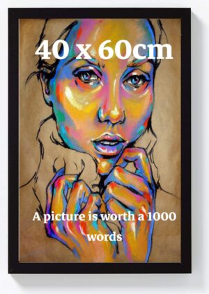 40x60cm Black Poster Frame-24"x 16" with Backboard & Styrene Included Portrait Landscape Display
