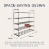 Premium 5 Tier Heavy Duty Metal Shoe Rack in Black - Sturdy Metal Shoe Rack Footwear Storage | Quick Assembly No Tools Required | Anti-Rust Coating Shoe Organiser for Hallway Bedroom Bathroom