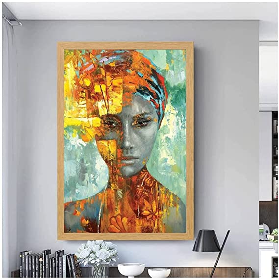 Oak MDF Wooden Frame 70cm x 100cm with Mount