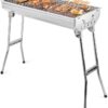 Essential - Stainless Steel BBQ Grill with Stand Charcoal Barbecue Folding and Portable Outdoor Garden And Park Use