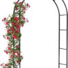 Garden Arch Green Metal - Heavy Duty Steel Frame Support Arches for Climbing Plants, Roses, Vegetables, Outdoor Decoration