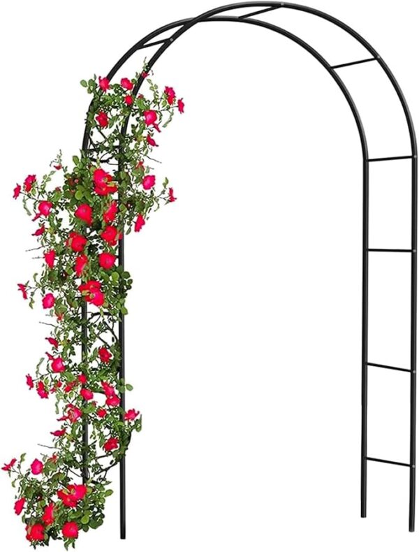 Garden Arch Green Metal - Heavy Duty Steel Frame Support Arches for Climbing Plants, Roses, Vegetables, Outdoor Decoration