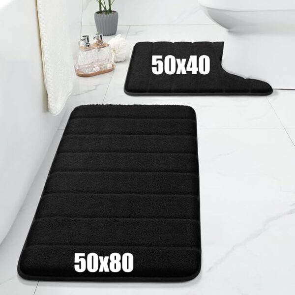619uf2yzoTL._AC_SX679_.jpg Pedestal Mats Indoor Memory Foam Mat - Bath Mat Non-Slip Floor Mat Comfortable Bathroom Mat - Colors Black, Beige, Grey, Navy, 50 x 40 cm