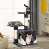 69cm Cat Tree Tower w/2 Sisal Scratching Posts Basic Cat Climbing Tree for Indoor Small Cats, Dark Grey/White