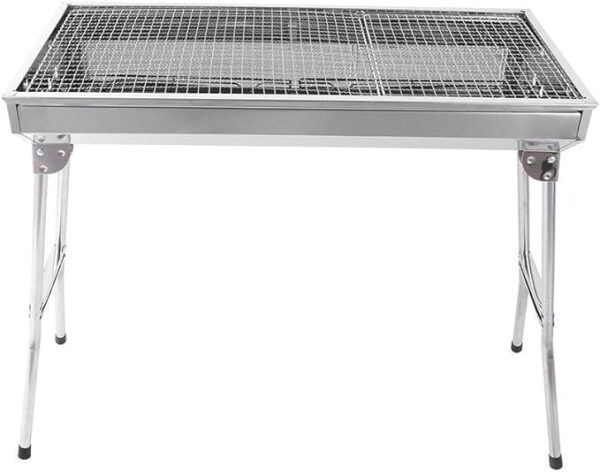 Essential - Stainless Steel BBQ Grill with Stand Charcoal Barbecue Folding and Portable Outdoor Garden And Park Use