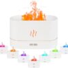 Flame Diffuser Humidifier Essential Oil Diffuser 180ml Aromatherapy Diffuser with Auto Off Function Silent Operation 7 Color Changing LED Lights