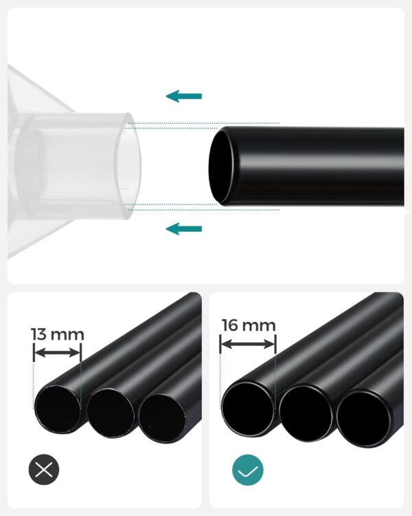 Black Portable Clothes Wardrobe Garment Organiser Rack with Hanging Rails