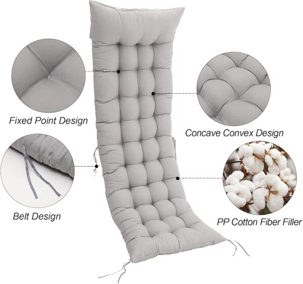 Sun Lounger Cushion Thick Garden Recliner Chair Cushion Garden Chair Cushion Sunbed Cushion Double