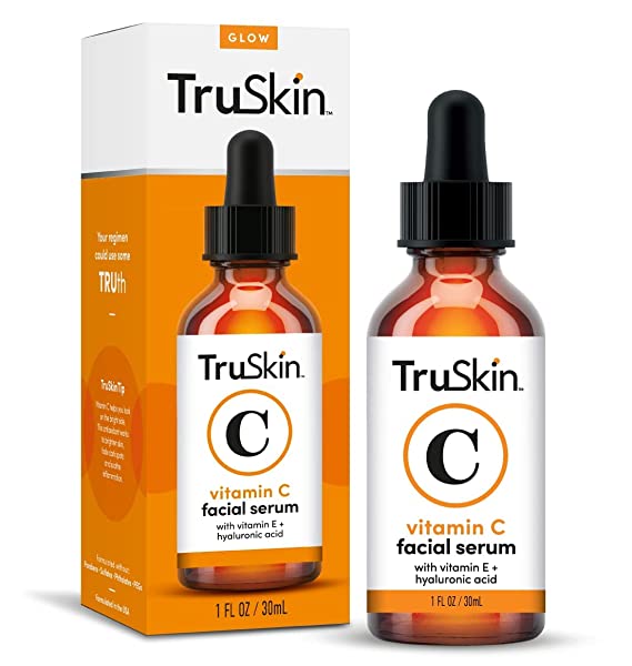 TruSkin Vitamin C Serum face – Anti Aging Face Serum with Vitamin C, Hyaluronic Acid, Vitamin E – Brightening Serum for Dark Spots, Even Skin Tone, Eye Area, Fine Lines & Wrinkles, 1 Fl Oz 30ml