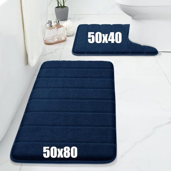 61i7s28HfYL._AC_SX679_.jpg Pedestal Mats Indoor Memory Foam Mat - Bath Mat Non-Slip Floor Mat Comfortable Bathroom Mat - Colors Black, Beige, Grey, Navy, 50 x 40 cm