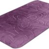 Memory Foam Bath Mat - Beautiful Embossed Flora Design Non Slip Anti Mould Shower Mat Water Absorbent Toilet Pedestal Bathroom Mat