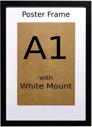 61zRQZj5ZjS._AC_SL1280_-Copy.jpg Black A1 Poster Frame with White A2 Mount Wall Hanging Mount Poster With Shatter Proof Perspex Sheets