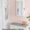710EcZV37L._AC_SL1500_.jpg Wall Mounted Jewellery Cabinet Mirror with Storage Lockable Mirrored Cabinet White