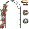 Garden Arch Green Metal - Heavy Duty Steel Frame Support Arches for Climbing Plants, Roses, Vegetables, Outdoor Decoration