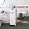 FS Bathroom Floor Storage Cabinet, Bathroom Storage with 4 Drawers, Bathroom Cabinet Freestanding, 30 x 30 x 82 cm, Modern Style, White LHC40W