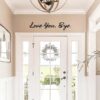 Love You Bye Wood Above Door Signs, 5mm Ply Wood Hallway Decor, Black Wall Art Love Letters Sign for Home Comes