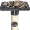 69cm Cat Tree Tower w/2 Sisal Scratching Posts Basic Cat Climbing Tree for Indoor Small Cats, Dark Grey/White