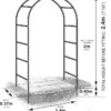 Garden Arch Green Metal - Heavy Duty Steel Frame Support Arches for Climbing Plants, Roses, Vegetables, Outdoor Decoration