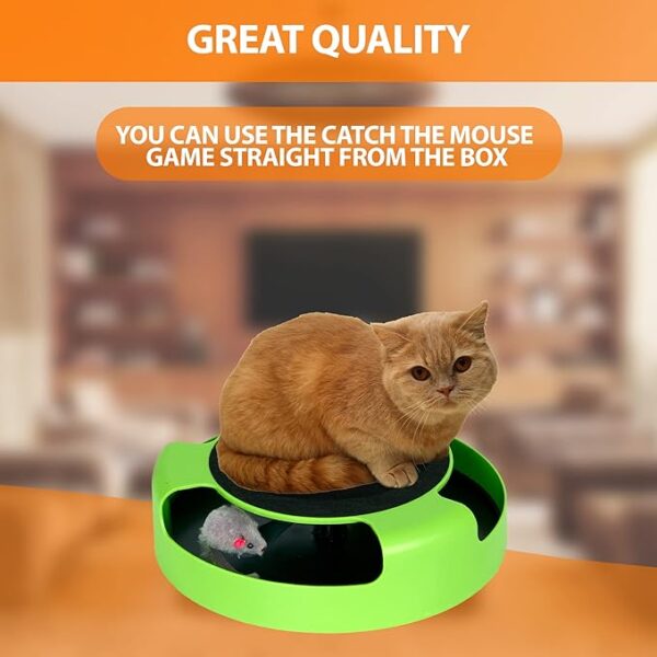 Cat Kitten Game - Catch The Mouse | Moving Toy Game for Cats & Kittens | Claw Scratching Toy with Mouse | Great Toy for Cats Indoors