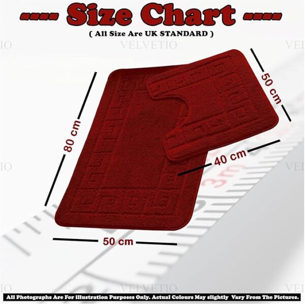 Bath Mat Set 2 Piece Machine Washable for Bathroom, Jacquard Greek Non Slip Quick Dry Shower Rugs & Bathtub Mats, Highly Water Absorbent