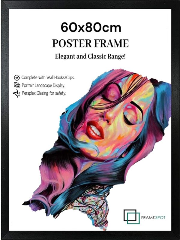 Black 60cm x 80cm Picture Frame - 31 x 23 Inches Perfect For Wall Gallery Living Room & Wall Hanging