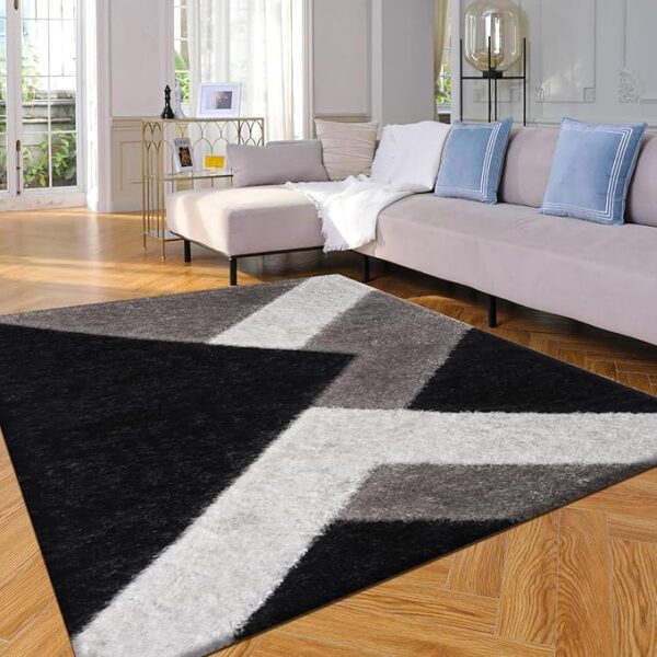 Stylish Large Area Rugs For Living Room - Non Shedding Dense Pile Shaggy Rug For Bedroom Kitchen Carpet Runner Non Slip Floor Mat (60 x 220 cm - 2 ft x 7 ft 3