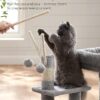 Cat Tree, Small Cat Condo, 72 cm, 3 Pompoms, light Grey & Smoky Grey