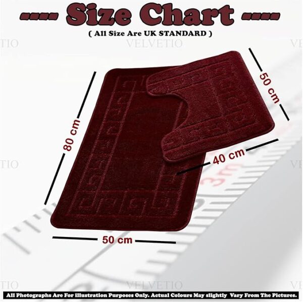 Bath Mat Set 2 Piece Machine Washable for Bathroom, Jacquard Greek Non Slip Quick Dry Shower Rugs & Bathtub Mats, Highly Water Absorbent