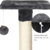 69cm Cat Tree Tower w/2 Sisal Scratching Posts Basic Cat Climbing Tree for Indoor Small Cats, Dark Grey/White