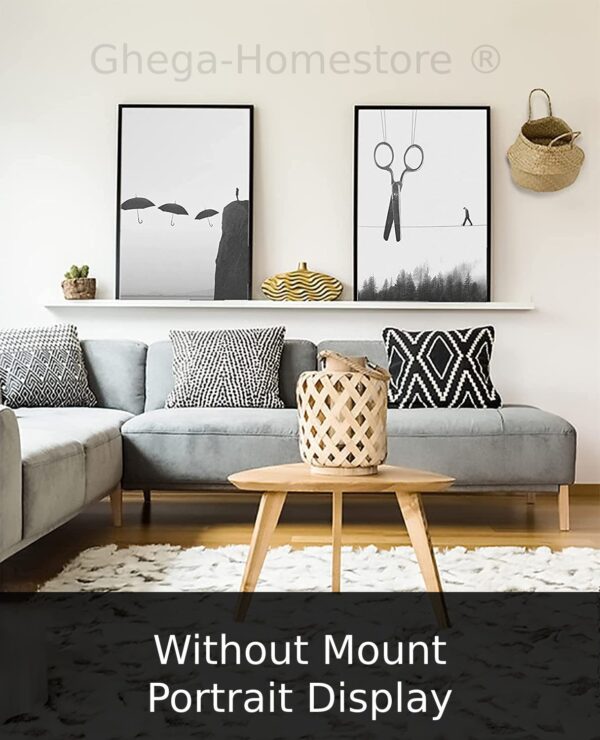 Black MDF Wooden Poster Frame (70cm x 100cm) with White Mount