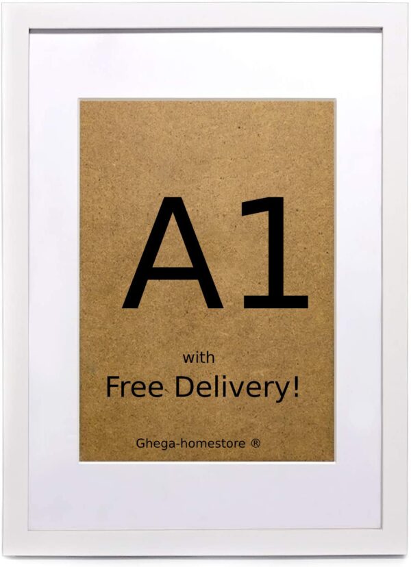 New A1 (59.4 x 84.1 cm) White Frame With Mount