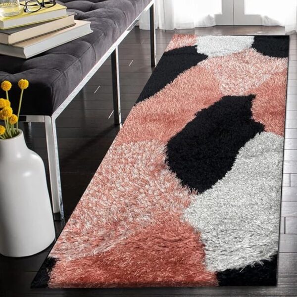 Stylish Large Area Rugs For Living Room - Non Shedding Dense Pile Shaggy Rug For Bedroom Kitchen Carpet Runner Non Slip Floor Mat (60 x 220 cm - 2 ft x 7 ft 3