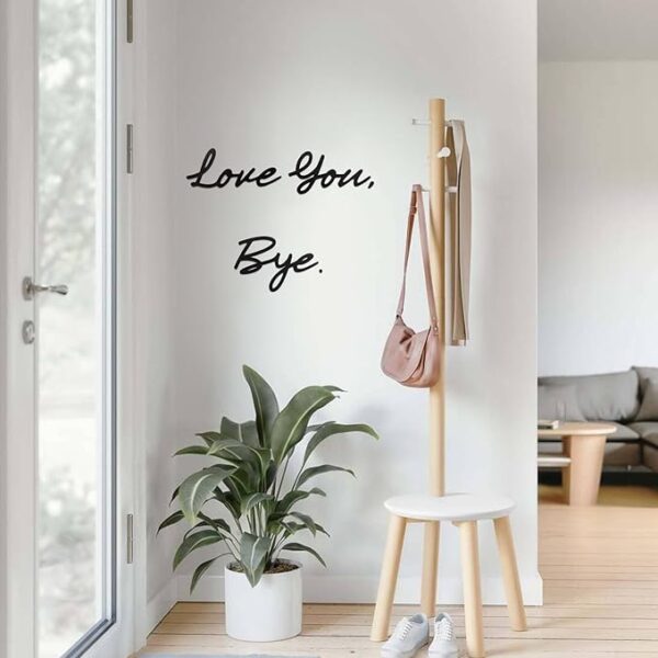 Love You Bye Wood Above Door Signs, 5mm Ply Wood Hallway Decor, Black Wall Art Love Letters Sign for Home Comes