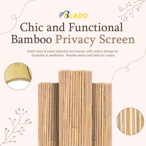 Natural Bamboo Screening Slatted Roll for Garden