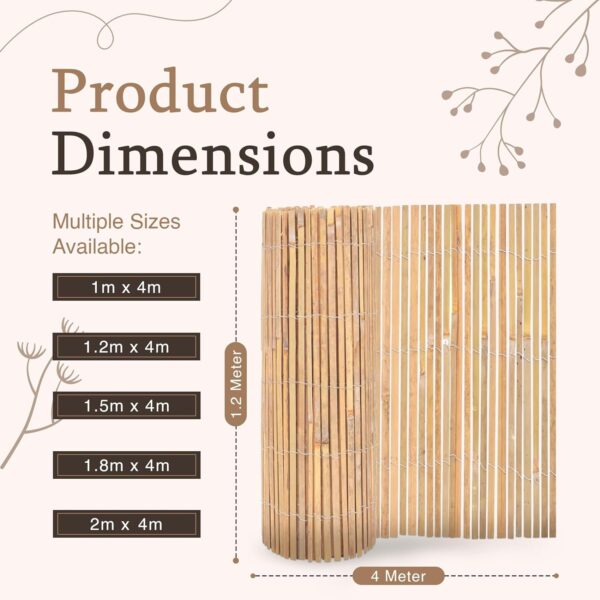 Natural Bamboo Screening Slatted Roll for Garden