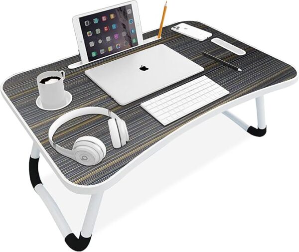 Laptop Bed Table, Foldable Lap Desk For Bed and Sofa Breakfast Bed Tray,