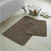 Bath Mat Set 2 Piece Machine Washable for Bathroom, Jacquard Greek Non Slip Quick Dry Shower Rugs & Bathtub Mats, Highly Water Absorbent