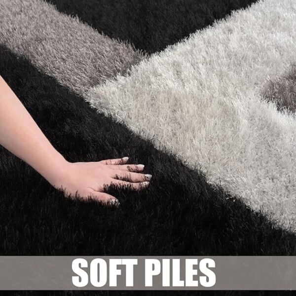 Stylish Large Area Rugs For Living Room - Non Shedding Dense Pile Shaggy Rug For Bedroom Kitchen Carpet Runner Non Slip Floor Mat (60 x 220 cm - 2 ft x 7 ft 3