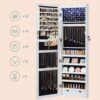 Jewellery Wall Storage Cabinet for Necklaces, Earrings, Accessories, and Mirror White