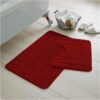 Bath Mat Set 2 Piece Machine Washable for Bathroom, Jacquard Greek Non Slip Quick Dry Shower Rugs & Bathtub Mats, Highly Water Absorbent