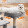 Cat Tree, Small Cat Condo, 72 cm, 3 Pompoms, light Grey & Smoky Grey