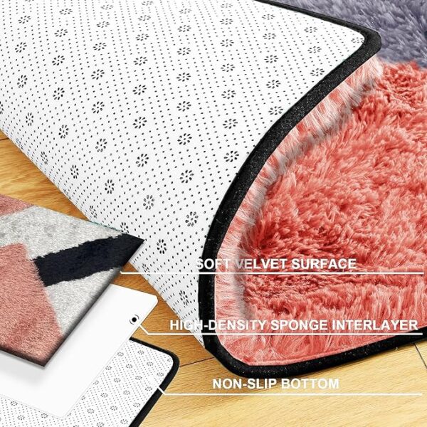 Stylish Large Area Rugs For Living Room - Non Shedding Dense Pile Shaggy Rug For Bedroom Kitchen Carpet Runner Non Slip Floor Mat (60 x 220 cm - 2 ft x 7 ft 3