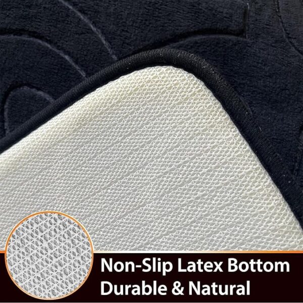 Memory Foam Bath Mat - Beautiful Embossed Flora Design Non Slip Anti Mould Shower Mat Water Absorbent Toilet Pedestal Bathroom Mat