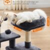 Cat Tree, Small Cat Condo, 72 cm, 3 Pompoms, light Grey & Smoky Grey