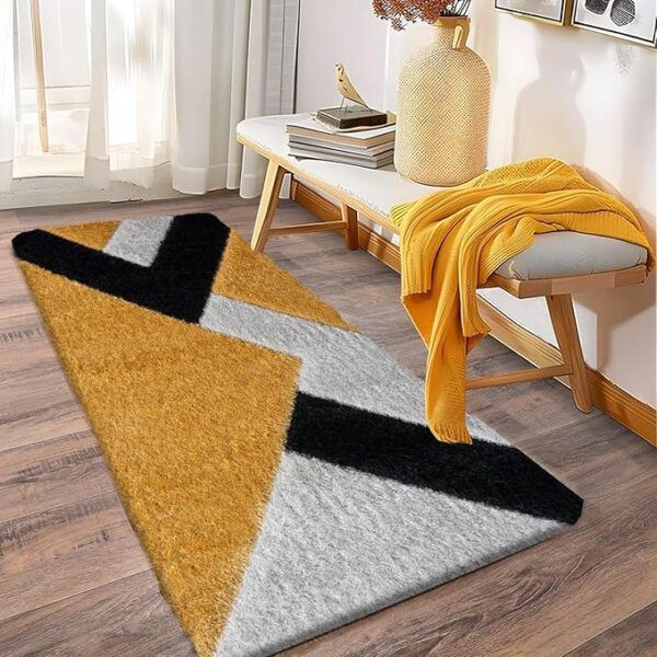 Stylish Large Area Rugs For Living Room - Non Shedding Dense Pile Shaggy Rug For Bedroom Kitchen Carpet Runner Non Slip Floor Mat (60 x 220 cm - 2 ft x 7 ft 3